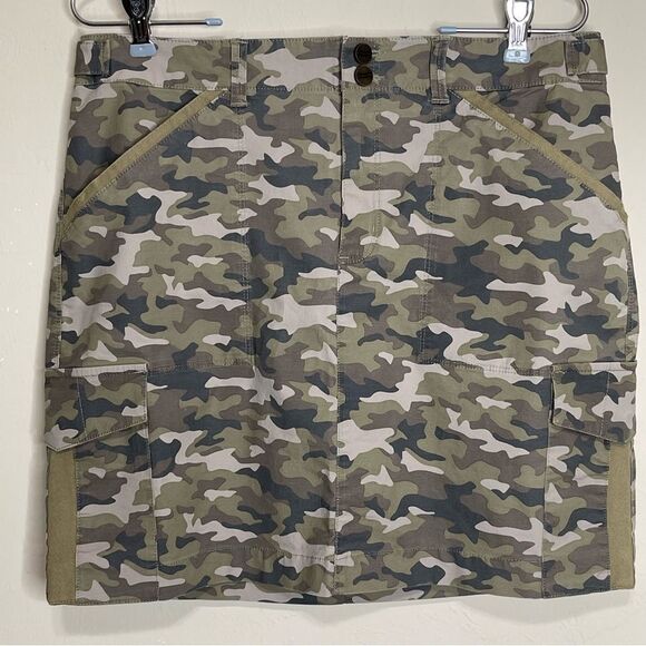 The Black Dog Dresses & Skirts - The Black Dog Camouflage Cargo Skirt Camo Straight Cotton Pockets Casual Women S